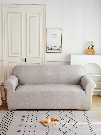 Plain Stretchy Sofa Cover & 1pc Cushion Cover
