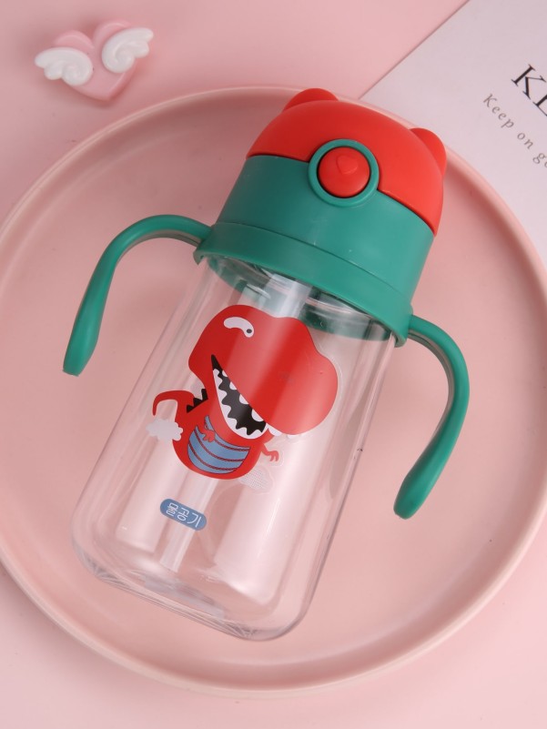 1pc Cartoon Graphic Straw Bottle