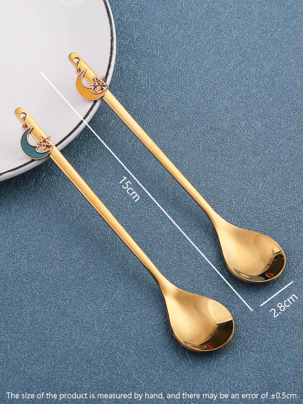 2pcs Moon & Star Pendant Spoon