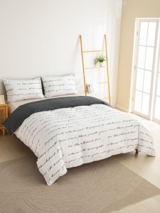 Letter Graphic Bedding Set Without Filler