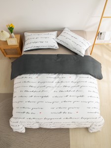 Letter Graphic Bedding Set Without Filler