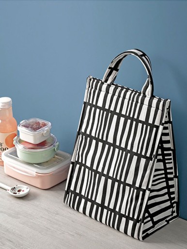 Geometric Pattern Insulation Lunch Bag 1pc