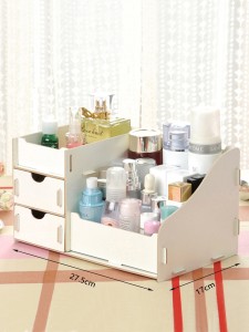 1pc DIY Wooden Cosmetic Storage Box