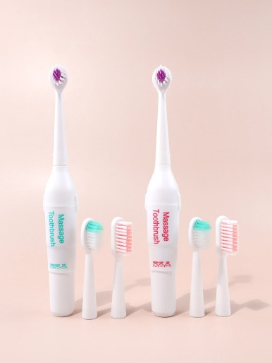 1pc Random Color Electric Toothbrush & 3pcs Brush Head