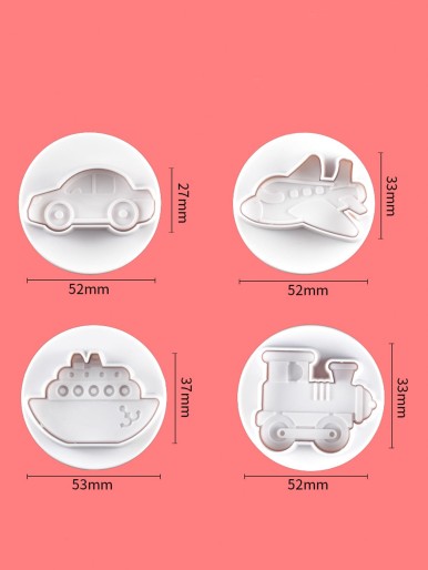 4pcs Transportation Shaped Cookie Mold