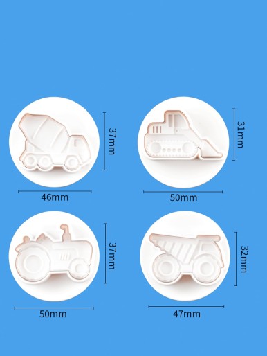 4pcs Transporter Design Cookie Mold