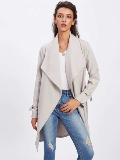 Belted Cuff Wrap Coat