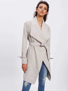 Belted Cuff Wrap Coat