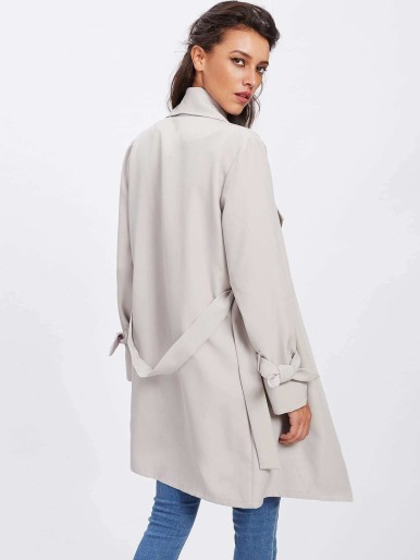 Belted Cuff Wrap Coat