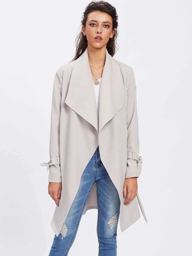 Belted Cuff Wrap Coat