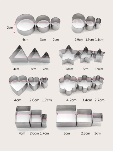 24pcs Stainless Steel Biscuit Mold