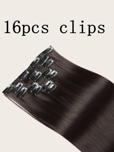 16clips In Long Straight Hairpieces