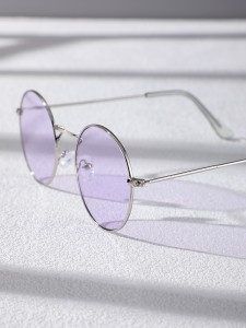 نظارات شمسية بإطار دائري للرجال