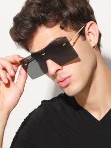 Men Flat Top Shield Sunglasses