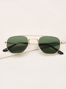 Men Top Bar Metal Frame Sunglasses With Case