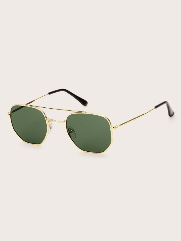 Men Top Bar Metal Frame Sunglasses With Case