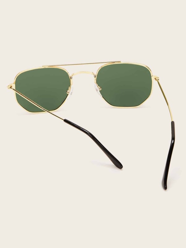 Men Top Bar Metal Frame Sunglasses With Case