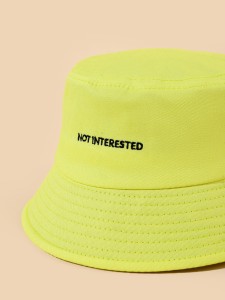 Letter Embroidery Bucket Hat