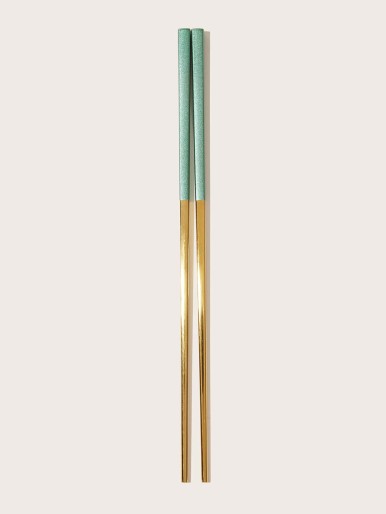 1pair Two Tone Metallic Chopsticks