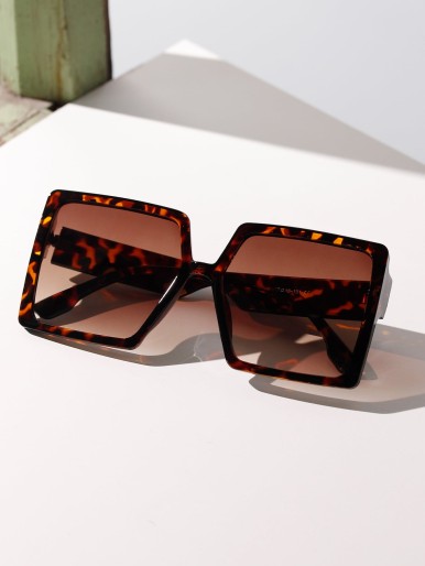 Tortoiseshell Frame Square Frame Sunglasses