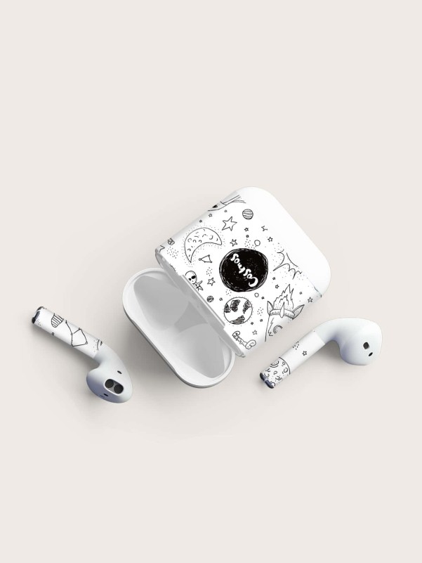 1sheet Cartoon Planet Sticker Compatible With Airpods