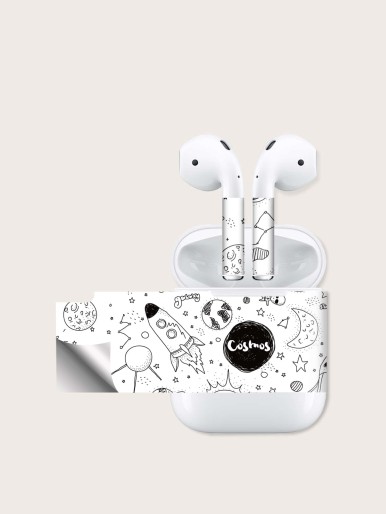 1sheet Cartoon Planet Sticker Compatible With Airpods