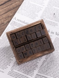 28pcs Wooden Alphabet Stamp Set