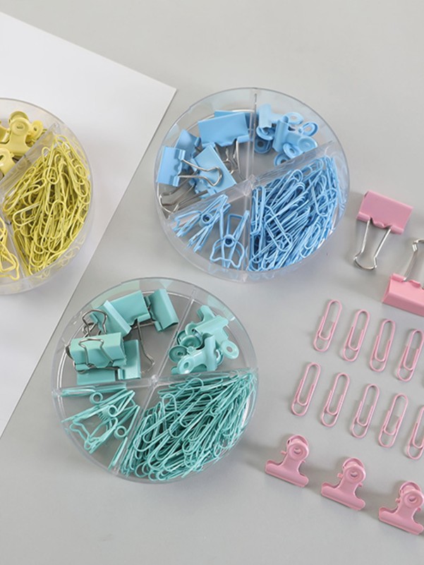 84pcs Random Paper Clip & Binder Clip Set