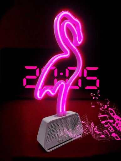 Flamingo Neon Light Design Bluetooth Speaker