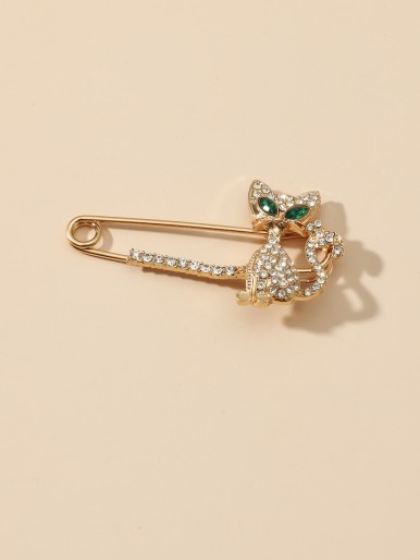 Girls Rhinestone Animal Decor Brooch