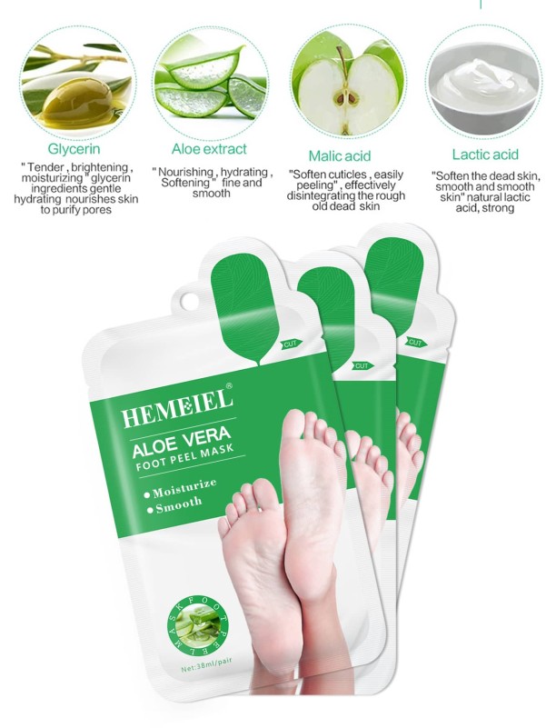 3pairs Aloe Vera Foot Exfoliator