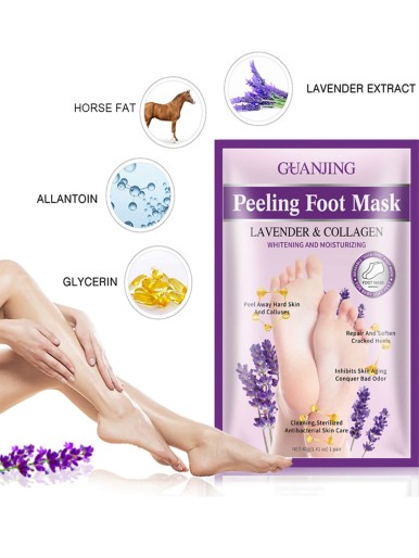 1pair Lavender Collagen Foot Exfoliator