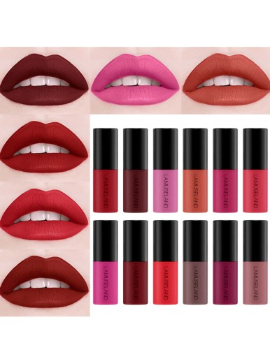 12pcs Velvet Matte Lip Glaze