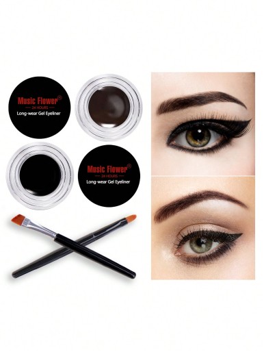 2pcs Eyeliner Cream & 2pcs Brush