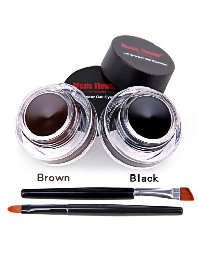 2pcs Eyeliner Cream & 2pcs Brush