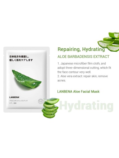 1pc Aloe Moisturizing Brightening Facial Sheet