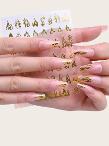 1sheet Fire Pattern Nail Sticker