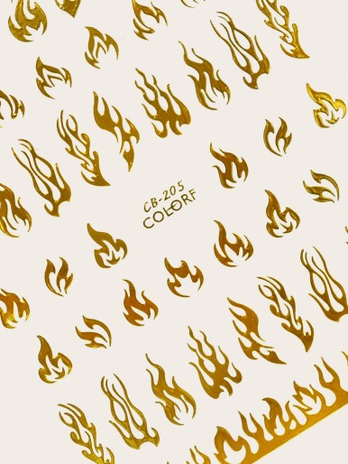 1sheet Fire Pattern Nail Sticker