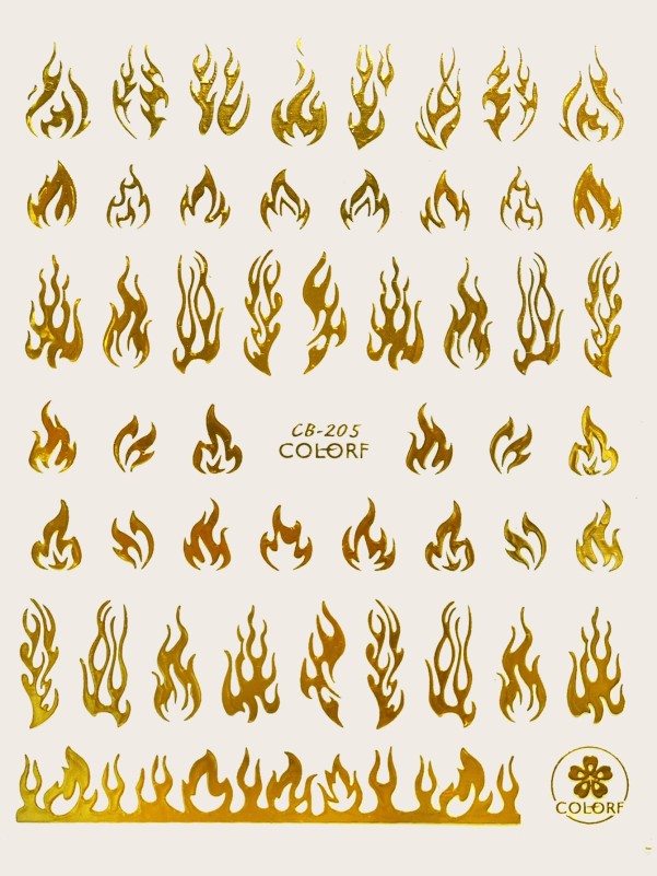 1sheet Fire Pattern Nail Sticker