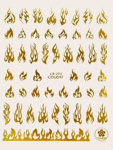 1sheet Fire Pattern Nail Sticker