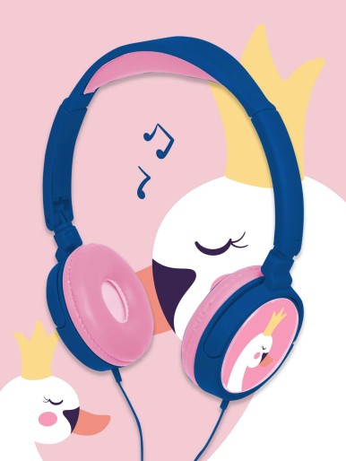 Kids Swan Pattern Headphones
