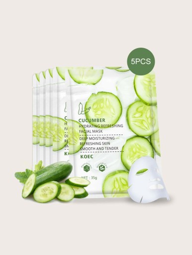 5pcs Cucumber Hydrating Facial Sheet