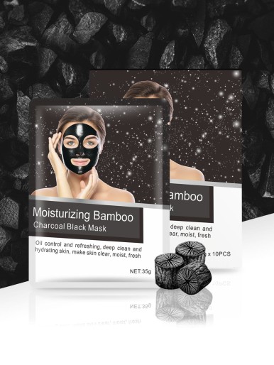 10pcs Bamboo Charcoal Facial Sheet