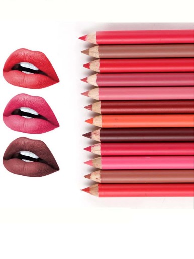 12pcs Matte Lip Liner Pencil