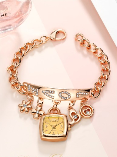 Bracelet Design Square Pendant Quartz Watch