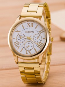 5pcs Round Pointer Quartz Watch & Bracelet Set