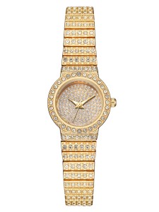 1pc Rhinestone Decor Quartz Watch & 1pc Bracelet