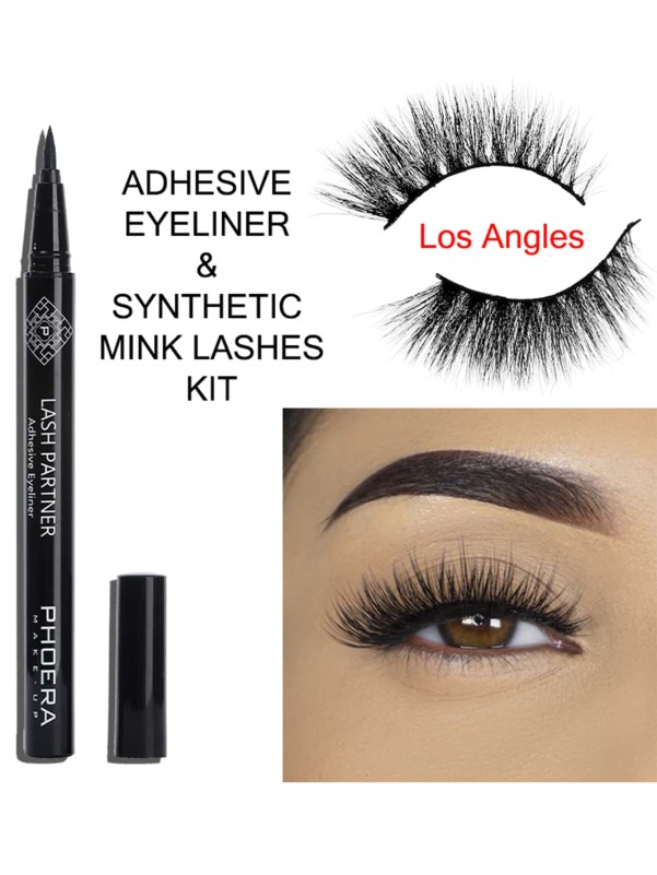 1pc Liquid Eyeliner & 1pair Eyelash