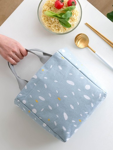 1pc Graphic Print Drawstring Lunch Bag