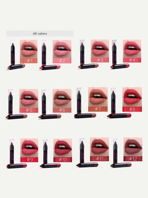 12 Color Matte Lipstick Set